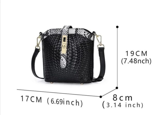 Knitted Series: Stylish Genuine Leather Bucket Bag and Crossbody Chic