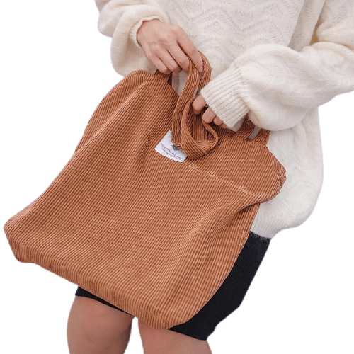 Corduroy Canvas Tote Handbag