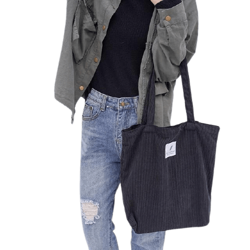 Corduroy Canvas Tote Handbag