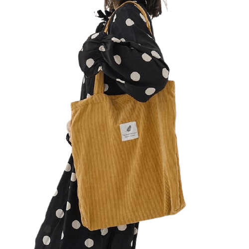 Corduroy Canvas Tote Handbag